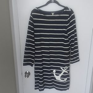 J.Crew Nautical Blue and White Striped Dress